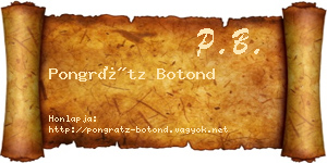 Pongrátz Botond névjegykártya